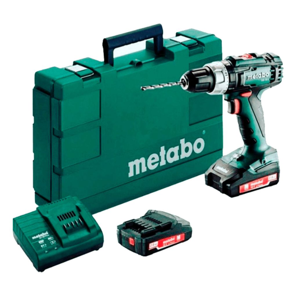 TALADRO ATORN.METABO C/2 BAT.C/CARGADOR 18 V. SB 18 L 13 MM.