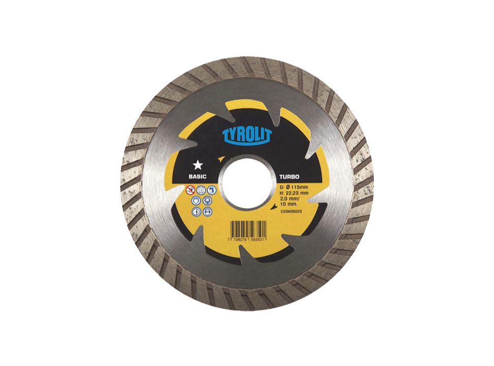 DISCO DIAMANT.TYROLIT BASIC TURBO TYB-T115 115 X 2 X 22.23 MM.