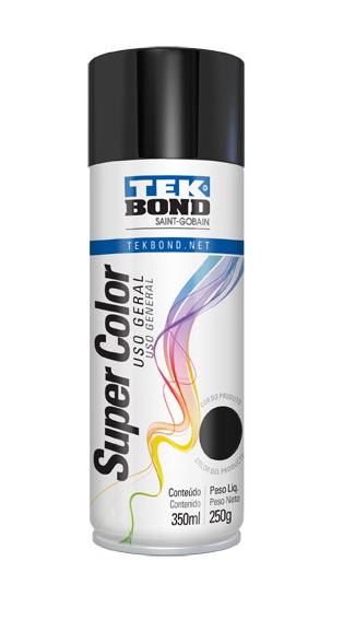 PINTURA AEROSOL TEKBOND ESMALTE SINTETICO NEGRO MATE 200 CC.