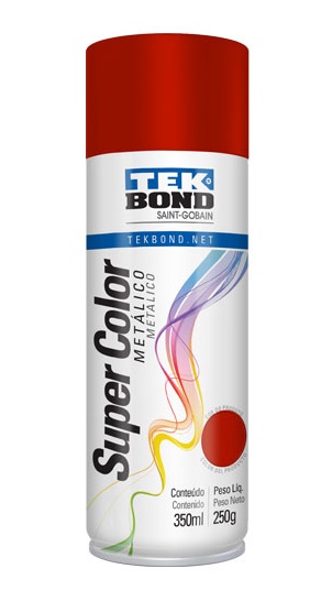 PINTURA AEROSOL TEKBOND ESMALTE SINTETICO METALICO ROJO 200 CC.