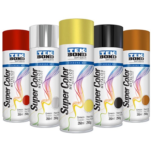 PINTURA AEROSOL TEKBOND ESMALTE SINTETICO METALICO ORO 200 CC.