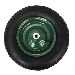 [FMTPR1613] RUEDA NEUMAT.LLANTA CHAPA VERDE FMT P/CARRETILLA 4 TELAS C/TACO PR1613 16&quot; / 400 X 8 MM.